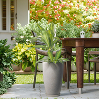 Grand pot de fleurs en plastique pour décoration intérieure/extérieure, design classique, pot de plantation pour jardin
