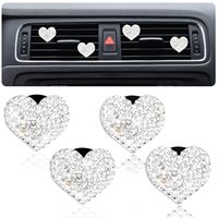 Diffuseur de parfum pour voiture en forme de cœur avec strass, clip de parfum en cristal diamant pour la décoration élégante de l'intérieur de la voiture