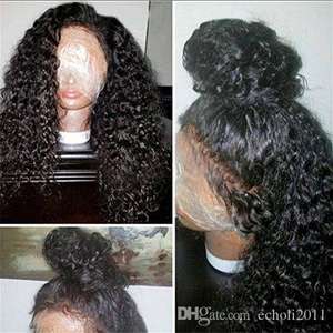 14 polegada Kinky Curly Full Lace Front Cabelo Humano Peruca 360 Lace Front Ponytail Updo Peças de Cabelo Humano 360 Lace Frontal Peruca - Product Image 4