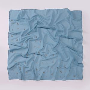 ผ้าพันคอชาติพันธุ์สี่เหลี่ยมจัตุรัสขนาดเล็ก90*90ซม. ผ้าพันคอผ้าพันศีรษะผ้าโปร่งลายเสือดาวประดับมุกใหม่ - Product Image 4