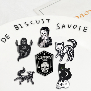 Dmq — épingles en émail, squelette, style Punk, série foncée, coréen, avec Badges, broches de dessin animé amusant, bijoux personnalisés, vente en gros - Product Image 1
