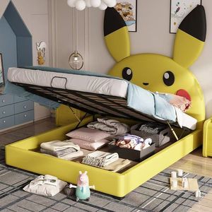 <span class=keywords><strong>Letto</strong></span> <span class=keywords><strong>Singolo</strong></span> Imbottito per Cameretta Bambine con Design Ispirato agli Anime Giapponesi, <span class=keywords><strong>Testiera</strong></span> Morbida Imbottita e Angoli Arrotondati - Product Image 5