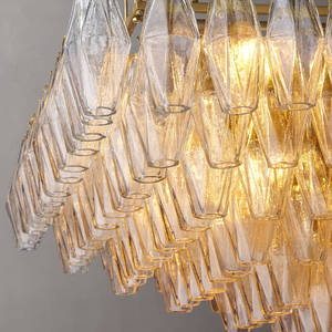 74" Large Rectangular Clear Glass Chandelier For Extra Long Dining Table Italian Restaurant Luxury Chandelier - Product Image 5