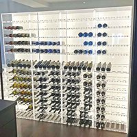 Vitrine en acrylique rétroéclairée à éclairage LED moderne personnalisée étagère flottante transparente pour le vin et les liqueurs unité de stockage Pmma
