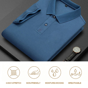 Chemise à manches courtes pour homme de haute qualité, style estival, broderie, impression par sublimation, motif tendance, polo personnalisé en polyester - Product Image 3