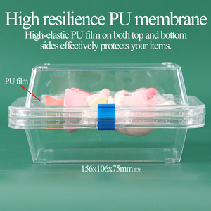 SUNSHING - Caja de Exhibición Transparente de Plástico Resistente a los Golpes con Película de PU para Protección de Medallas Dentales, Caja para Relojes, Caja con Membrana Protectora - Product Image 2