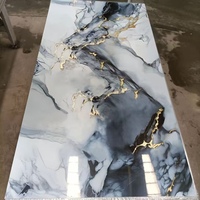 Panel de Pared de PVC con Textura Dorada y Efecto Mármol UV, Paneles 3D y Paneles de Plástico con Aspecto de Piedra para Decoración de Salas de Reuniones, Panel para Mampara de Ducha de 3mm