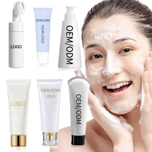 Limpiador Facial para piel sensible, crema espumosa para acné, eliminador de maquillaje nutritivo, limpiador de Espuma Facial con burbujas