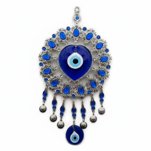 AMULETO Evil Eye heart Tenture murale en verre fait à la main Décoration intérieure Grands ornements - Product Image 2