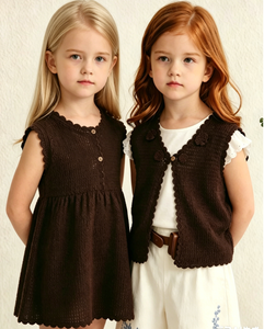 <span class=keywords><strong>Gilet</strong></span> tricoté à la main pour enfants, motif floral, <span class=keywords><strong>sans</strong></span> manches, pour filles, <span class=keywords><strong>gilet</strong></span> d'été respirant, cardigan en tricot pour enfants - Product Image 1