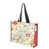 Bolsa de compras tejida reutilizable para supermercado, bolsa de compras reutilizable laminada con logotipo personalizado, Eco, PP, reciclada