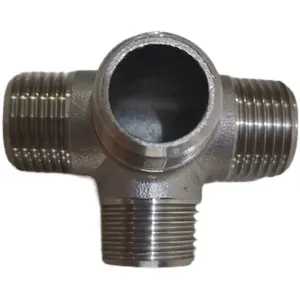 High Quality Stainless Steel 304 316 Threaded Pipe Fittings Oblique Screwed Cross 4 way Three Dimensional Male Cross