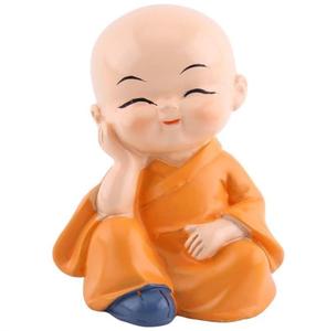 4 bức tượng nhà sư nhỏ dễ thương bức tượng nhựa thiên thần phong cách nghe thấy không có ác thấy không có ác nói không ác làm không có ác biểu tượng giàu có - Product Image 5