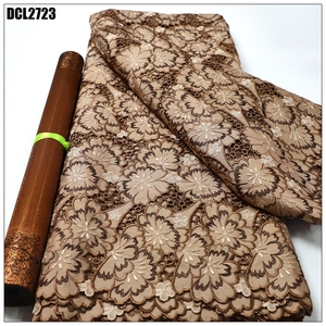 Tessuto in Pizzo Tradizionale Africano all'Ingrosso, Tessuto Ricamato con Cristalli Austriaci, <span class=keywords><strong>Guipure</strong></span> per Abbigliamento Senegal e Mali - Product Image 4