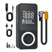 Gonfleur de pneus numérique à double alimentation avec batterie rechargeable de 6000 mAh, lumière LED, fonction de banque d'alimentation, matériau plastique