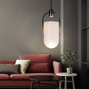 Luminaire suspendu en verre minimaliste nordique à tête unique, style postmoderne, luxe, bar, salle à manger, couloir tendance, chambre à coucher avec style moderne - Product Image 5