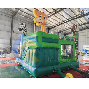 Château gonflable géant en PVC pour enfants, aire de jeux extérieure, château gonflable animalier, structure gonflable de safari avec toboggan - Product Image 4