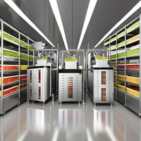 Commerciële industriële elektrische roestvrijstalen fruit- en voedseldroger met 6,32/48/80/96 trays, geschikt voor thuisgebruik, groente- en vleesdroger, 6400W, nieuw