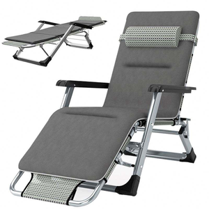 Cama Plegable Portátil, Resistente y Ecológica para Exteriores, con Marco Metálico, <span class=keywords><strong>Tumbona</strong></span> Reclinable para Parque, Villa, Hotel, Sala de Estar - Product Image 1