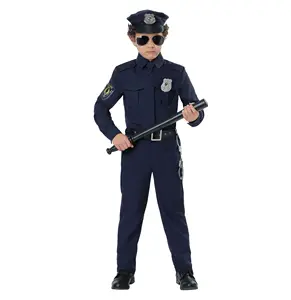 Boy's Cop Costume SWAT Uniform for Halloween Cosplay for Carnival