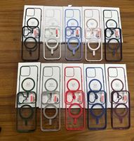 Coloré Transparent magnétique charge TPU acrylique étui de téléphone portable couverture arrière transparente pour iPhone 16 14 13 12 mini 11 pro max