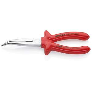 KNIPEX - 26 27 200 Alicates de Corte Lateral de Punta Snipe (Alicates de pico de Cigüeña) cromados, mangos con aislamiento sumergido, prueba VDE - Product Image 1