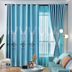 China Yellow Elk Digital Printing Decorative Beads Curtains for Windows Smart Home Grommet Curtains// - Product Image 4