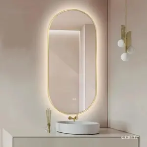 Nouveau design Miroir mural de luxe intelligent Miroir lumineux Miroir de maquillage avec lumière LED
