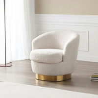 Fauteuil de salon en tissu de style nordique moderne, café, hôtel, cadre en bois, base en métal doré, fauteuil de loisirs, canapé individuel