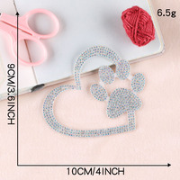 Autocollant décoratif adhésif ODM OEM en strass scintillants et cristaux, motif cœur évidé, logo, empreinte de griffe, pour voiture, bagages, vêtements, robes et sacs