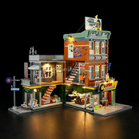 Lumibricks F9058 Blocs de construction de magasin de disques Style 90's Street View DIY Assemblage Briques Jouet avec lumières LED