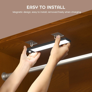 Sensor de movimiento recargable por USB, iluminación <span class=keywords><strong>Led</strong></span> montada en la pared debajo del gabinete, <span class=keywords><strong>luces</strong></span> de armario inalámbricas para muebles, escaleras de cocina - Product Image 2