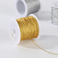 Vente en gros de fils de polyester doré et argenté à 3/6/9 brins pour bijoux, collier, bracelet, bague