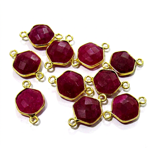 Conectores de rubí teñido, conectores de piedras preciosas de rubí teñido, dijes de rubí - Product Image 1