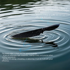 Dao nhà bếp bán buôn xử lý cắt 17-Piece hộ gia đình thép không gỉ Dao màu đen không dính pho mát dao loạt - Product Image 3