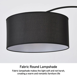 Lampe sur pied en arc JYLIGHTING <span class=keywords><strong>avec</strong></span> base en marbre de luxe, certifiée UL, en acier inoxydable et en tissu, éclairage pour villa, salon, intérieur élégant - Product Image 2