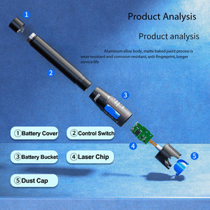Stylo de test à <span class=keywords><strong>fibre</strong></span> optique à lumière rouge 30mW / Stylo lumineux avec connecteurs universels SC/FC/ST (portée de 30 km), 1 pièce - Product Image 4