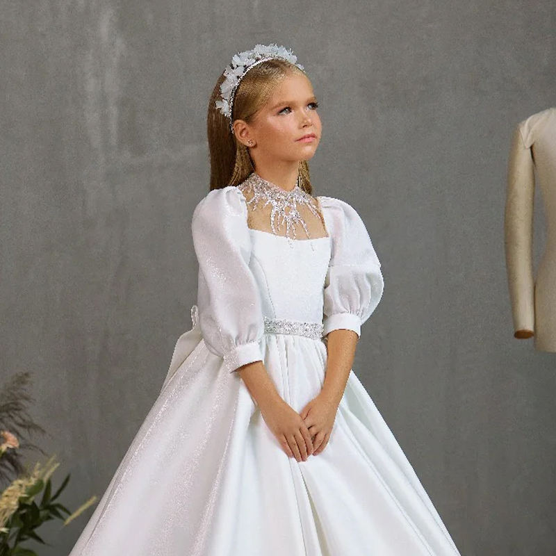 gown kids floor length satin