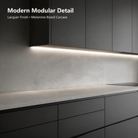 Meubles de cuisine modulaires en panneaux de particules sur mesure, en kit (RTA) pour la rénovation d'appartements et d'hôtels, commande en gros pour projets