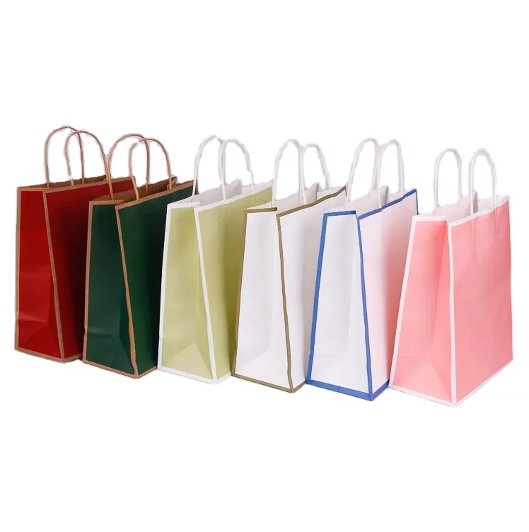 Disposable Packing Bag Paper Drinking Takeaway Bag Coffee Milk Tea Cup Packaging Bag