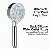 Pommeau de douche haute pression portable en gros avec buses en silicone anti-colmatage, facile à nettoyer, pulvérisateur manuel universel G1/2 pour salle de bain