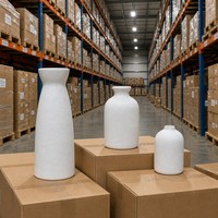 Ensemble de 3 vases en plastique blanc mat givré, vases à fleurs minimalistes pour la décoration de la maison, les mariages, les hôtels, vente en gros