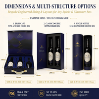 Coffret cadeau de vin de luxe personnalisé avec estampage à chaud, boîte cadeau en carton rigide magnétique écologique avec poignée en PU et insert en EVA