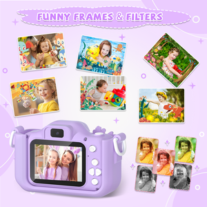 Appareil Photo Jouet pour Enfants avec Batterie Intégrée Capteur CMOS Vidéo Full HD Double Appareil Photo <span class=keywords><strong>Musique</strong></span> et Jeux de Puzzle pour 3-7 Ans - Product Image 3