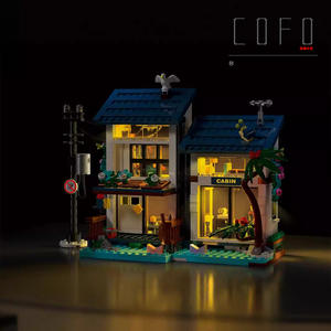 20201シーサイド<span class=keywords><strong>3</strong></span>-in-1ホリデイヴィラストリートビュークリエイティブビルディングブロックライト付き813ピース/セット - Product Image 4