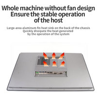 PC industriel robuste avec écran tactile capacitif de 21,5 pouces, processeur I5 6200U, DDR4 8 Go embarqué, 4 ports USB, 2 ports LAN, 2 ports COM, compatible Win7, Win10, Linux, large plage de tension