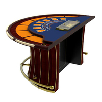 YH Luxueux Black Jack Gamble Table Casino Mesa De Blackjack Poker Table Avec Chips Plateau Repose-pieds