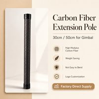 Perche d'extension en fibre de carbone 30cm/50cm ultra-légère, haute résistance, résistante à la corrosion, sans flexion, durable, avec fixation filetée double extrémité