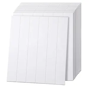 3D 벽 패널 껍질 및 스틱 흰색 줄무늬 10/20PCS 인테리어 벽 장식 침실 자체 접착 벽 패널