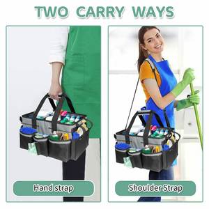 <b>Cleaning</b> <b>Caddy</b> Bag Wearable, Supplies Organizer With Handle, Shoulder Straps & Detachable Divide - Product Image 5